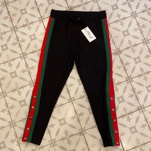 NWT Plush Fleece-lined Tuxedo Track Pants